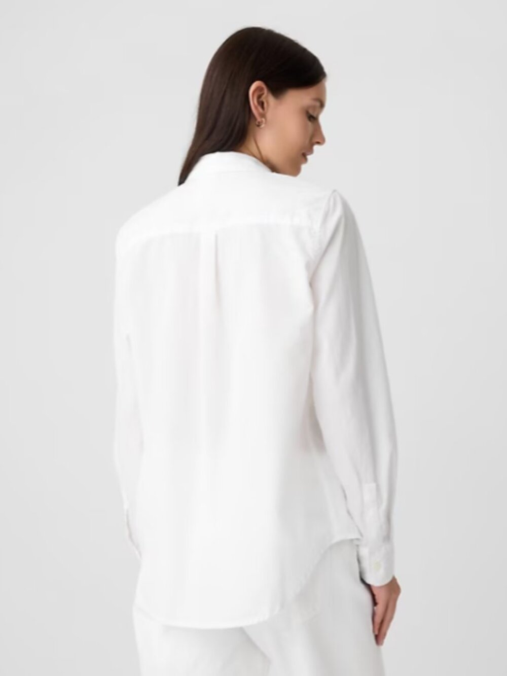 Gap Long Sleeve Optic White Button Down Long Sleeved Blouse - Picture 3 of 13